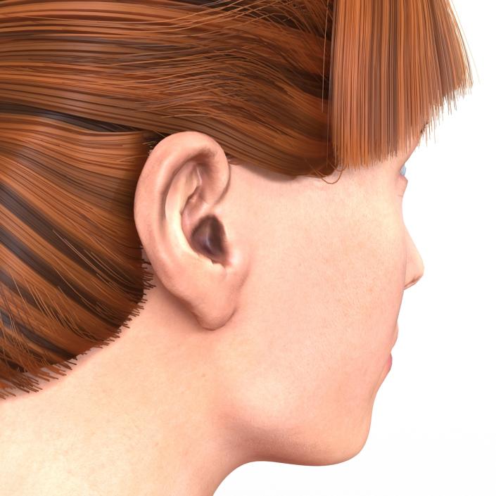 3D Female Caucasian Head Rigged model