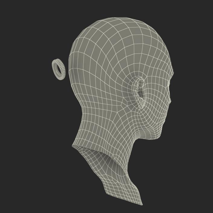 3D Female Caucasian Head Rigged model