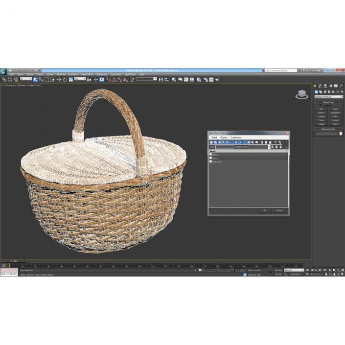 3D Picnic Basket model