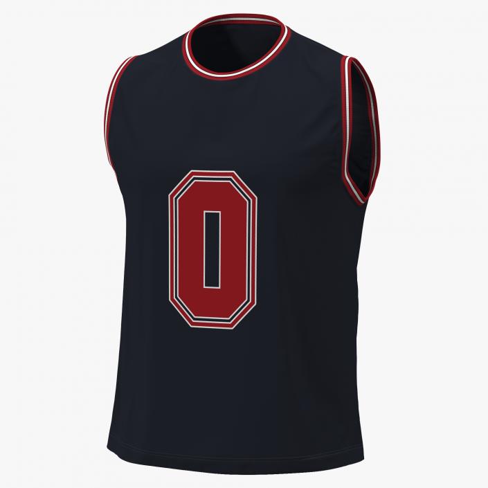 3D Basketball Jersey Black model