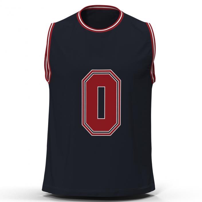 3D Basketball Jersey Black model