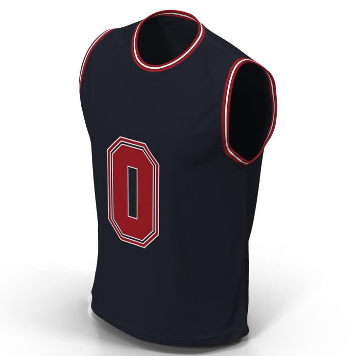 3D Basketball Jersey Black model