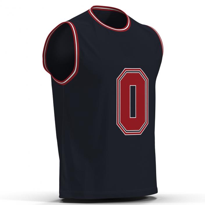 3D Basketball Jersey Black model