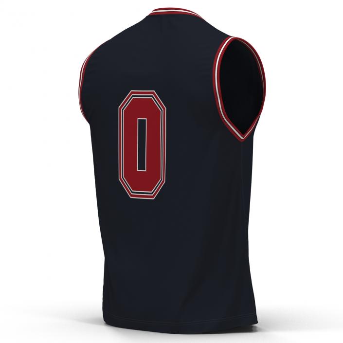 3D Basketball Jersey Black model