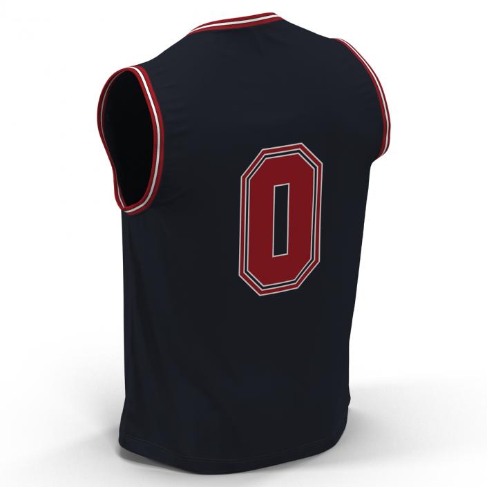 3D Basketball Jersey Black model