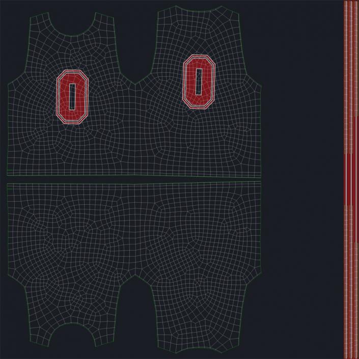 3D Basketball Jersey Black model