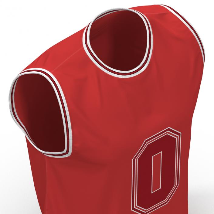 3D Basketball Jersey Red