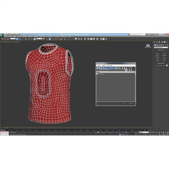 3D Basketball Jersey Red