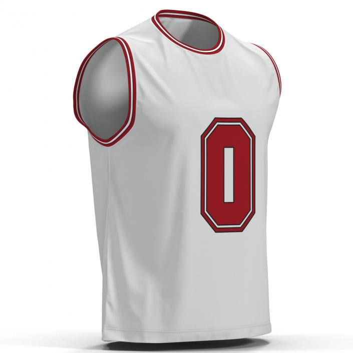 3D Basketball Jersey White model