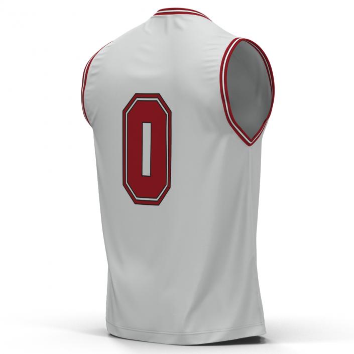 3D Basketball Jersey White model