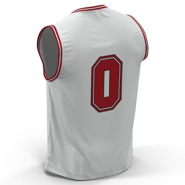 3D Basketball Jersey White model