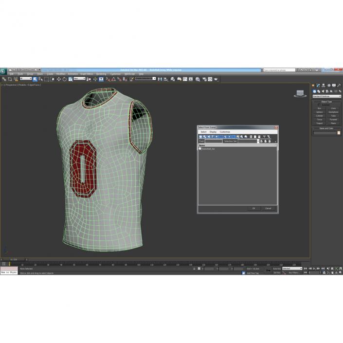 3D Basketball Jersey White model