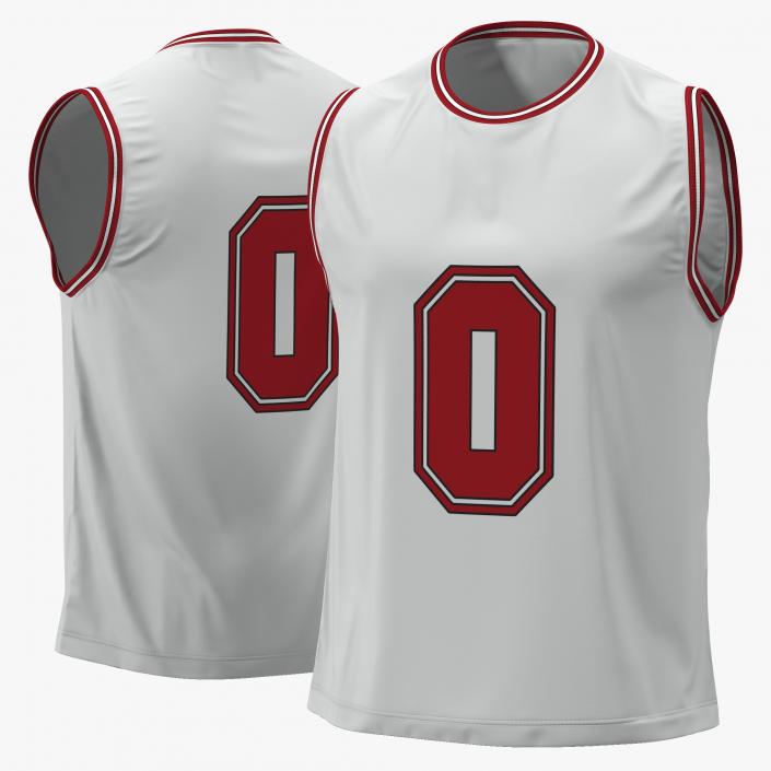 3D Basketball Jersey White model