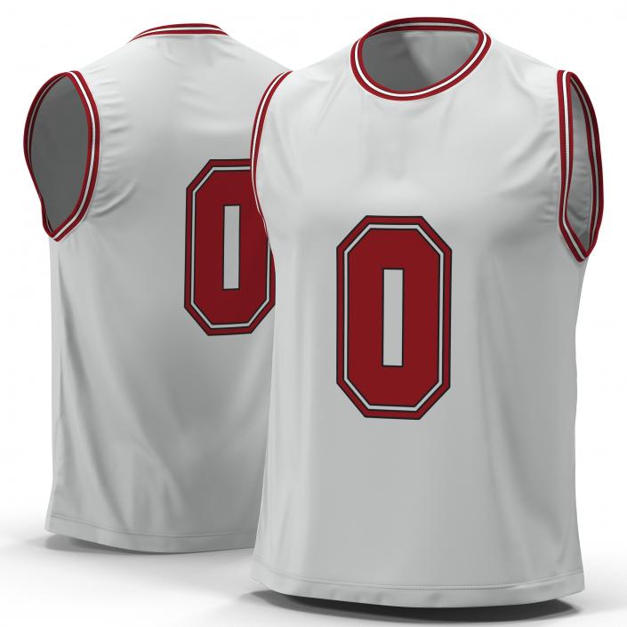 3D Basketball Jersey White model