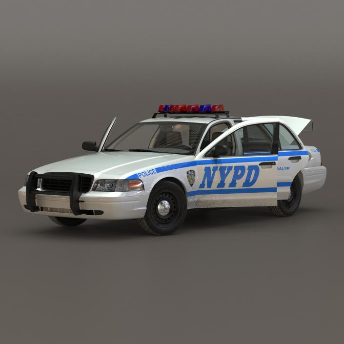 3D model Generic Police Car NYPD Rigged