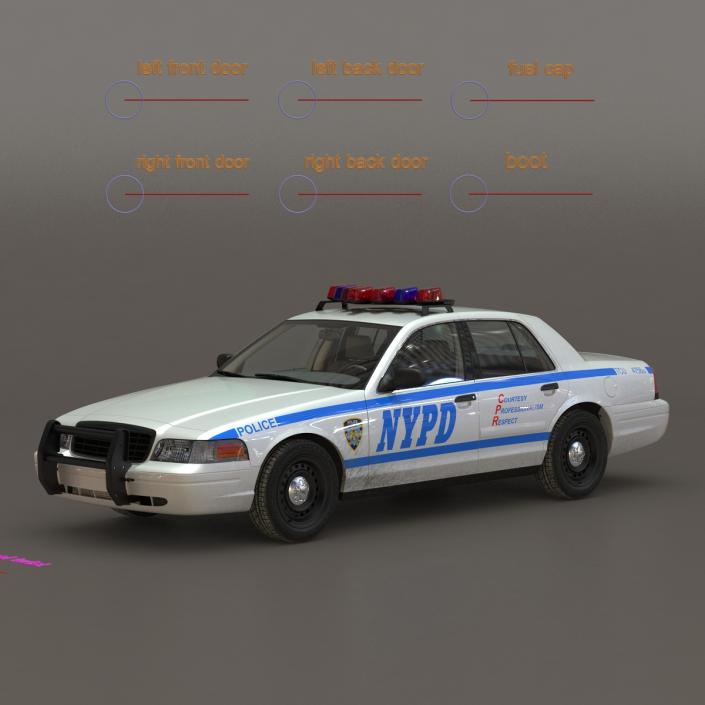 3D model Generic Police Car NYPD Rigged