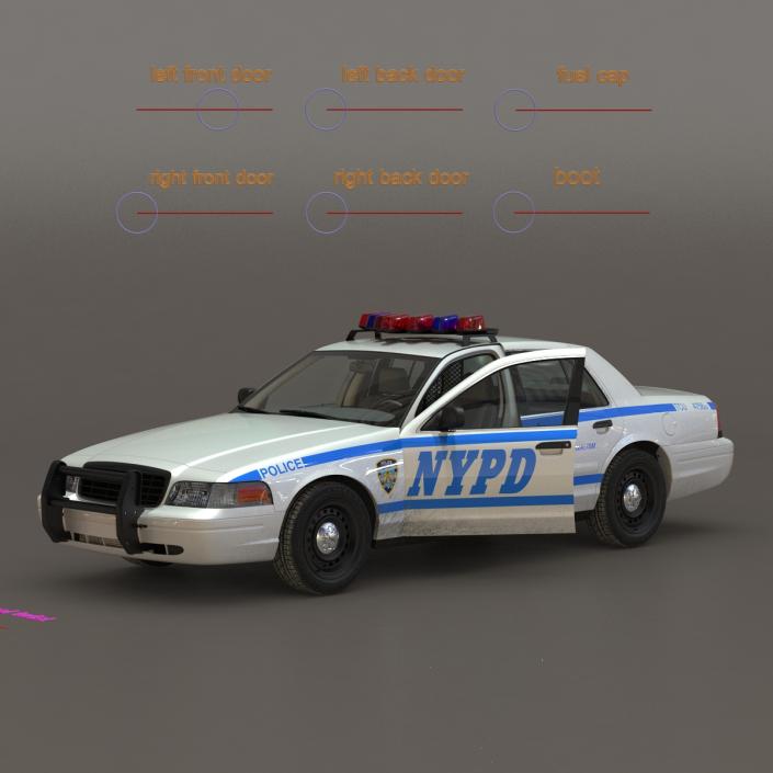 3D model Generic Police Car NYPD Rigged