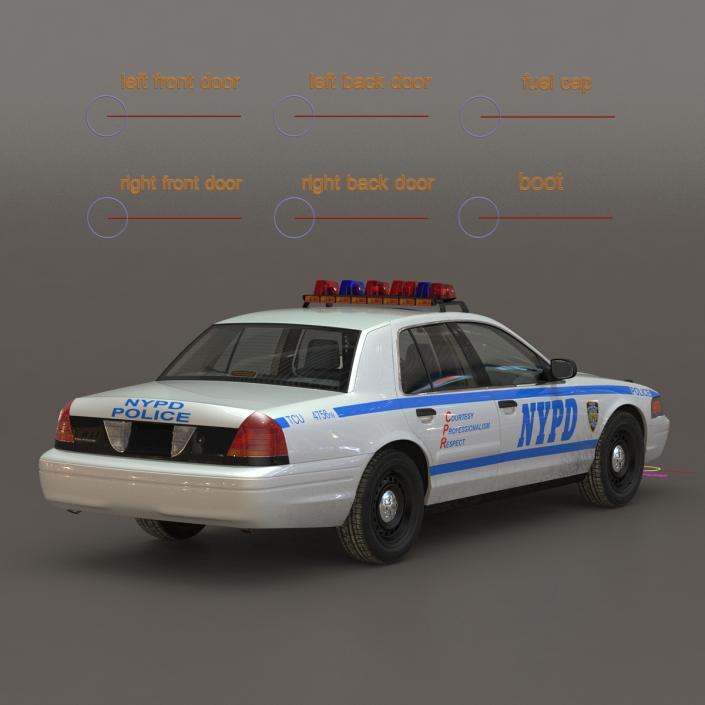 3D model Generic Police Car NYPD Rigged