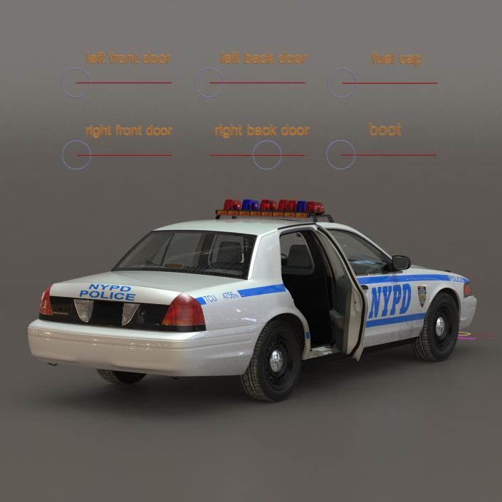 3D model Generic Police Car NYPD Rigged