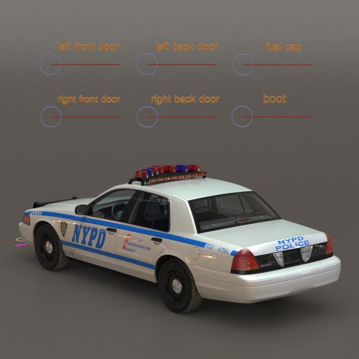 3D model Generic Police Car NYPD Rigged