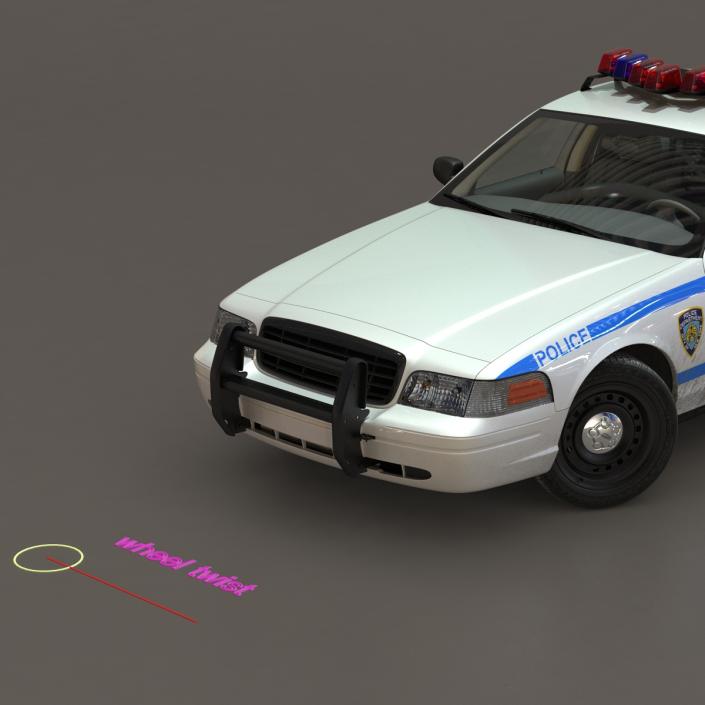 3D model Generic Police Car NYPD Rigged