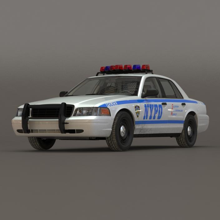 3D model Generic Police Car NYPD Rigged