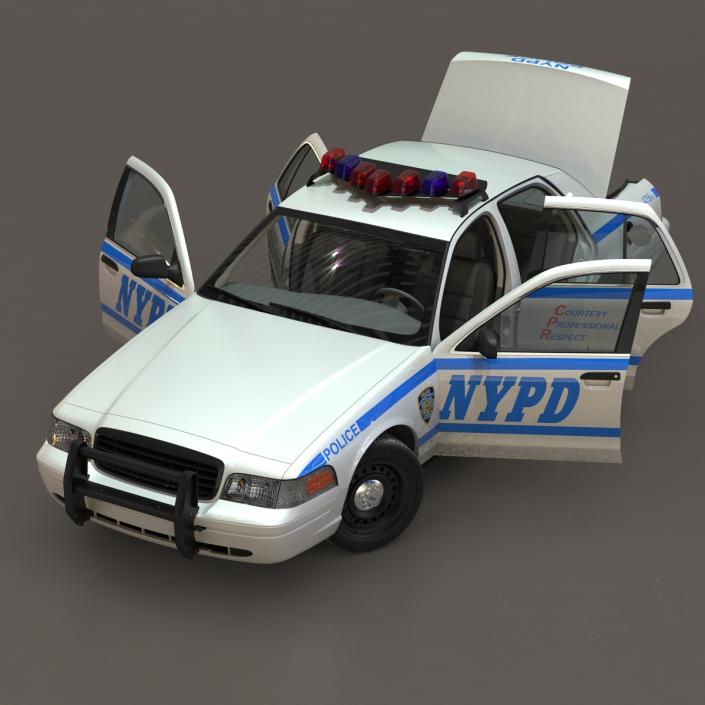 3D model Generic Police Car NYPD Rigged