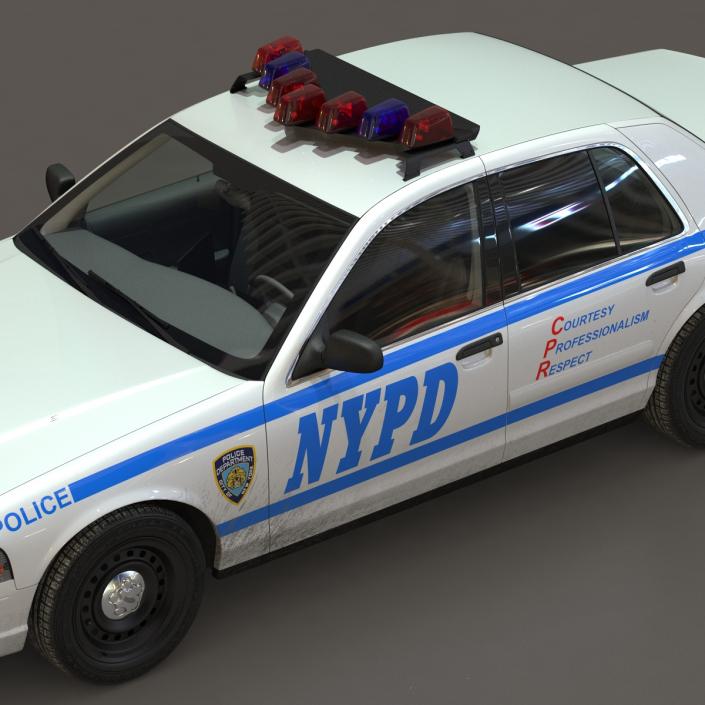 3D model Generic Police Car NYPD Rigged