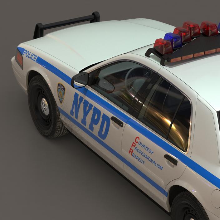 3D model Generic Police Car NYPD Rigged