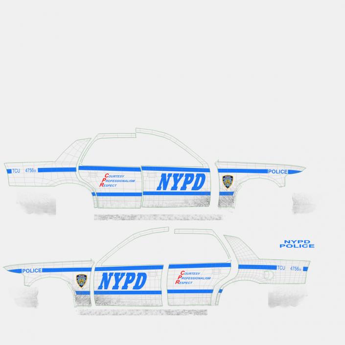 3D model Generic Police Car NYPD Rigged