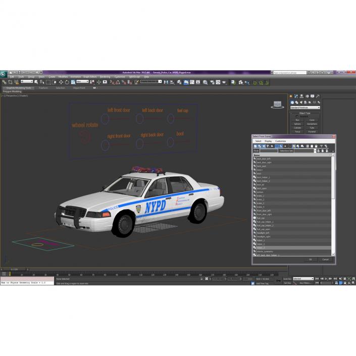 3D model Generic Police Car NYPD Rigged