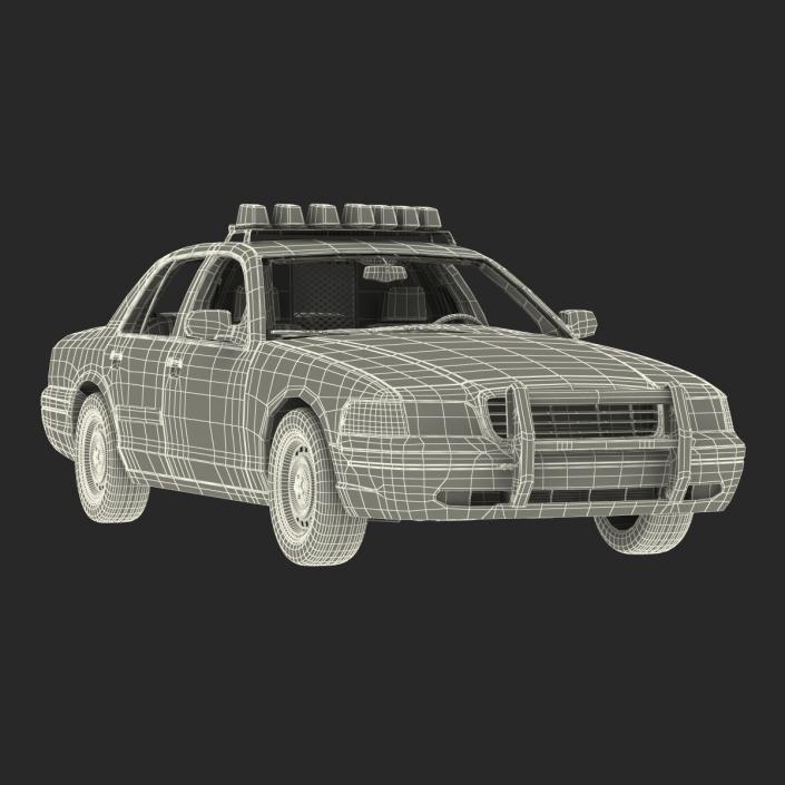 3D model Generic Police Car NYPD Rigged