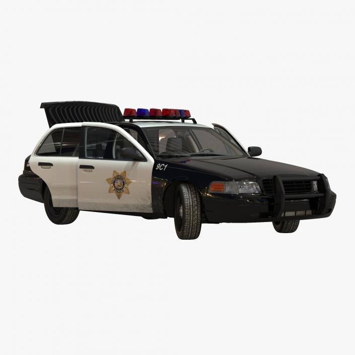 Generic Police Car 2 Rigged 3D