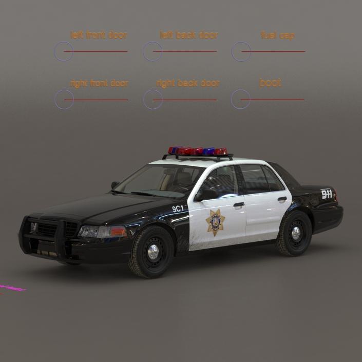 Generic Police Car 2 Rigged 3D