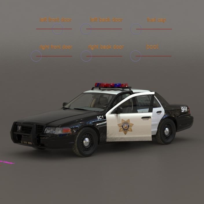 Generic Police Car 2 Rigged 3D