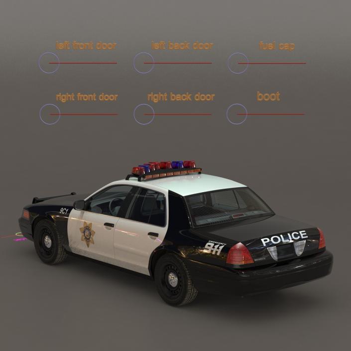 Generic Police Car 2 Rigged 3D