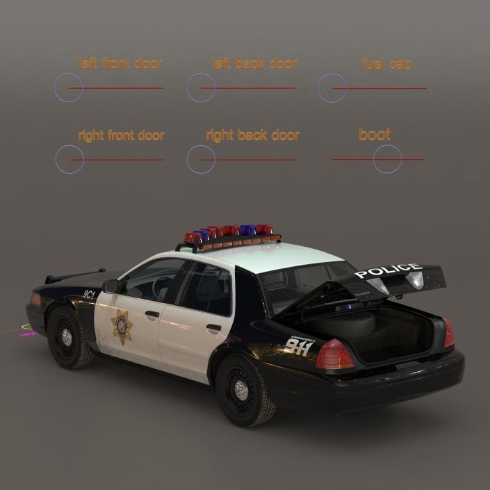 Generic Police Car 2 Rigged 3D