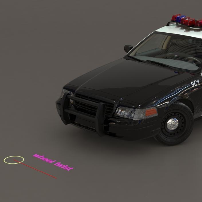 Generic Police Car 2 Rigged 3D