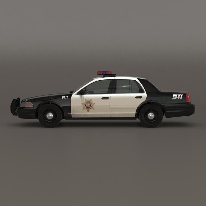 Generic Police Car 2 Rigged 3D