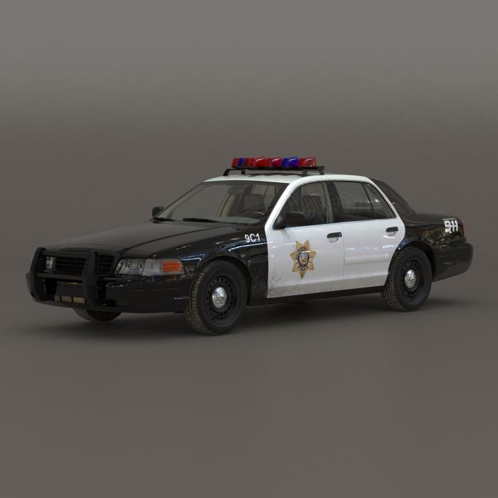 Generic Police Car 2 Rigged 3D