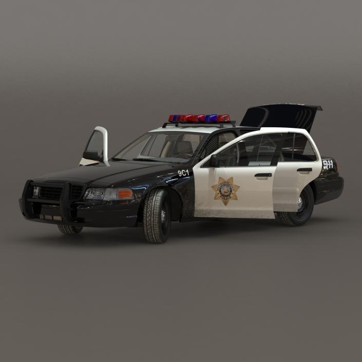 Generic Police Car 2 Rigged 3D