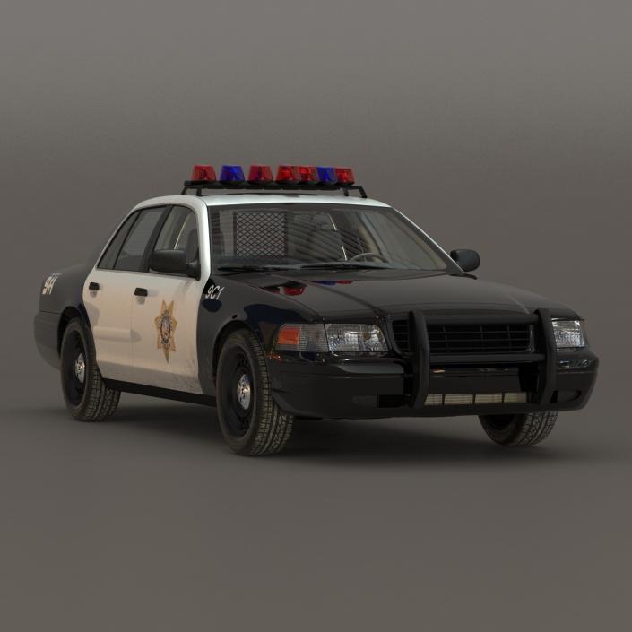 Generic Police Car 2 Rigged 3D