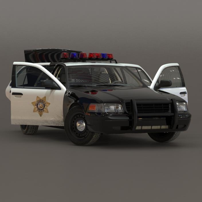 Generic Police Car 2 Rigged 3D