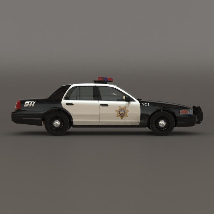 Generic Police Car 2 Rigged 3D