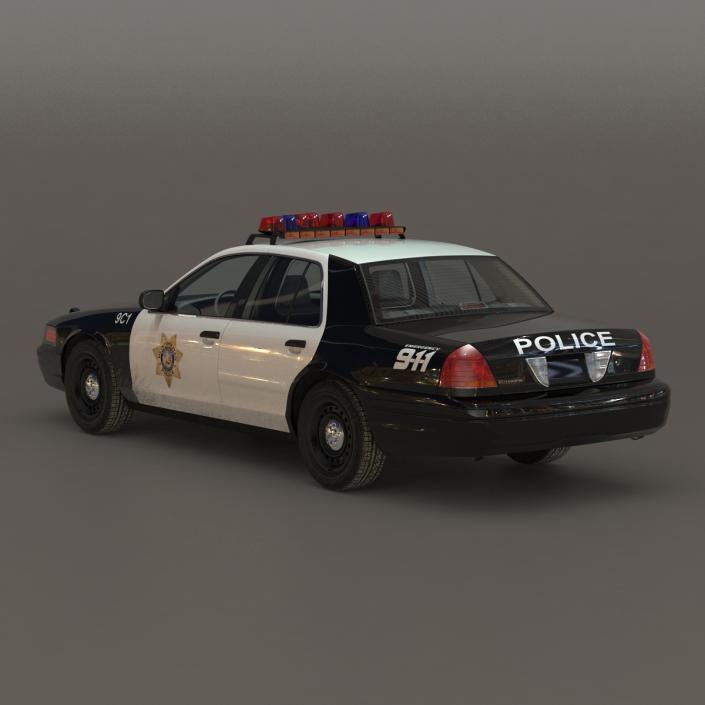 Generic Police Car 2 Rigged 3D