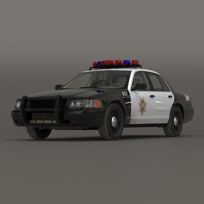 Generic Police Car 2 Rigged 3D