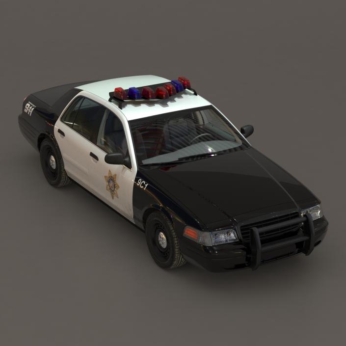 Generic Police Car 2 Rigged 3D