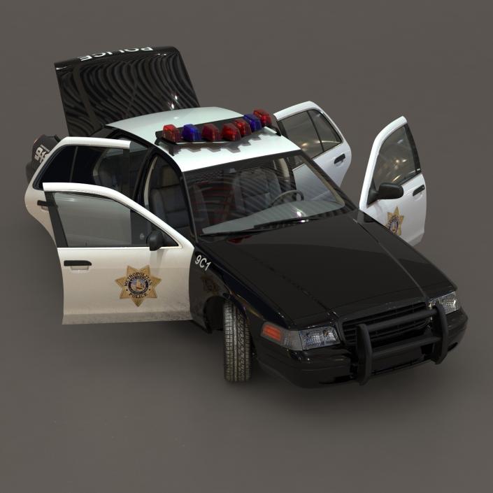 Generic Police Car 2 Rigged 3D