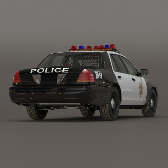 Generic Police Car 2 Rigged 3D