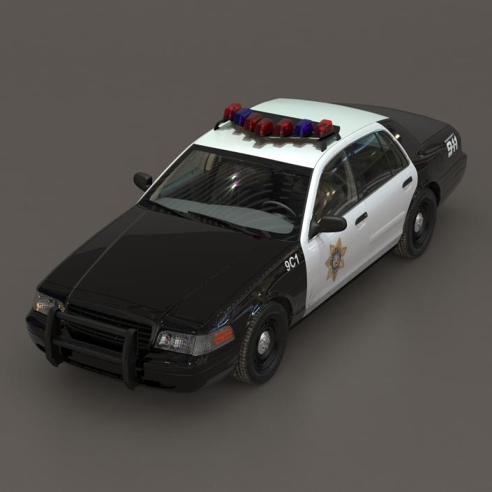 Generic Police Car 2 Rigged 3D